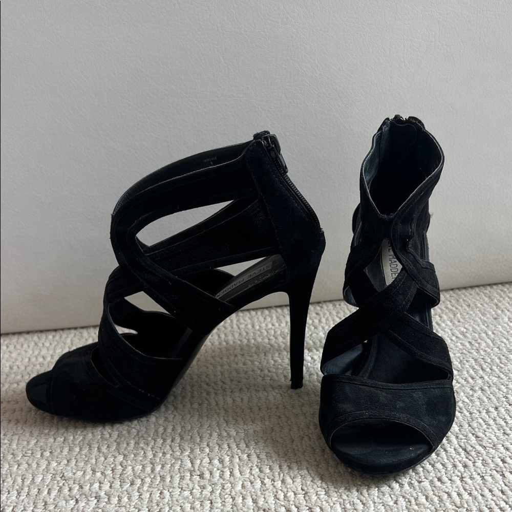 Steve Madden Black Strappy Heels